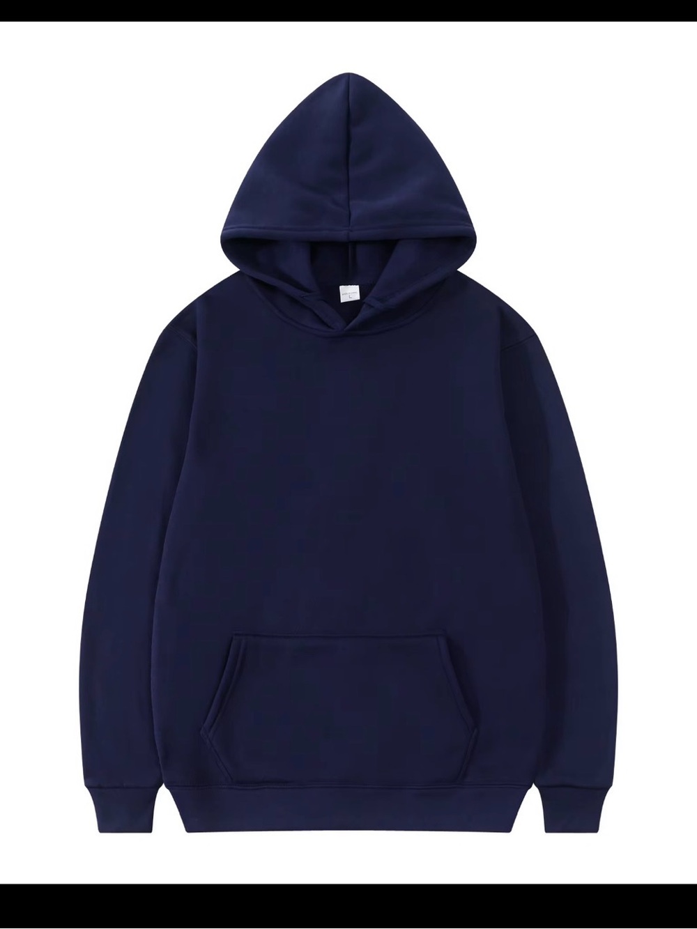 Men's Navy Pullover Hoodie with Kangaroo Pocket